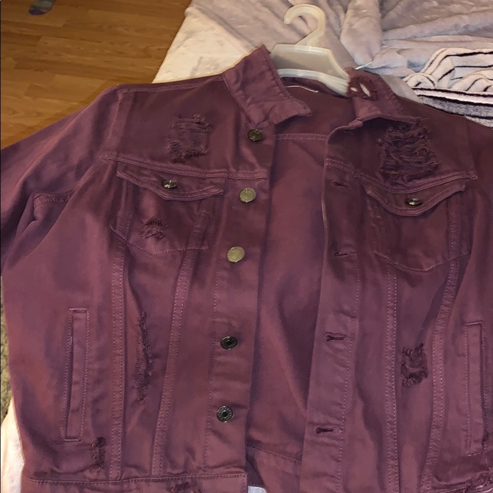 REFUGE Maroon Jean Jacket